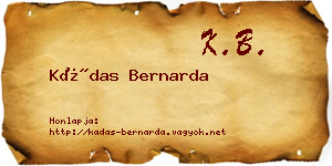 Kádas Bernarda névjegykártya